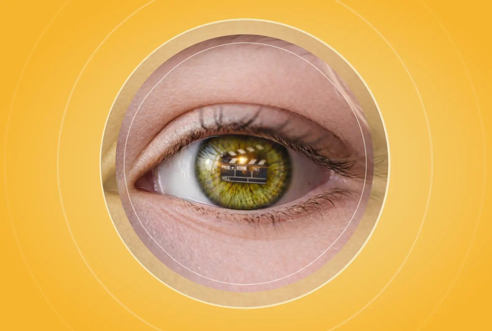 Ojo con una claqueta reflejada de la actividad Mirada Showtime